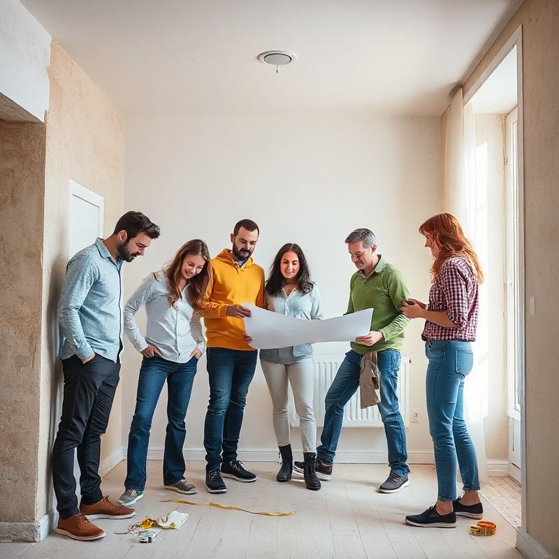 Équipe Everopen dans un appartement marseillais en cours de rénovation